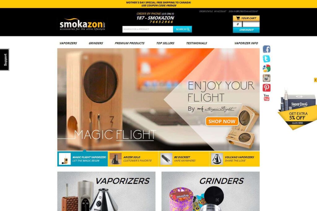 10% Off All Vape + Smoking Products At Smokazon! 8 Smokazon - Online Vape Shop - Save On Cannabis Coupon Codes - Vaporizers
