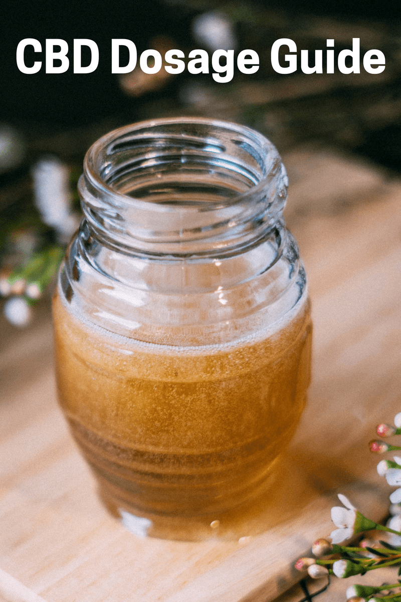 A glass container of CBD oil.