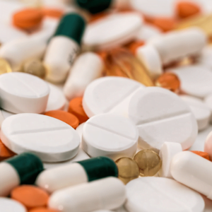 An assortment of colorful capsules and pills.