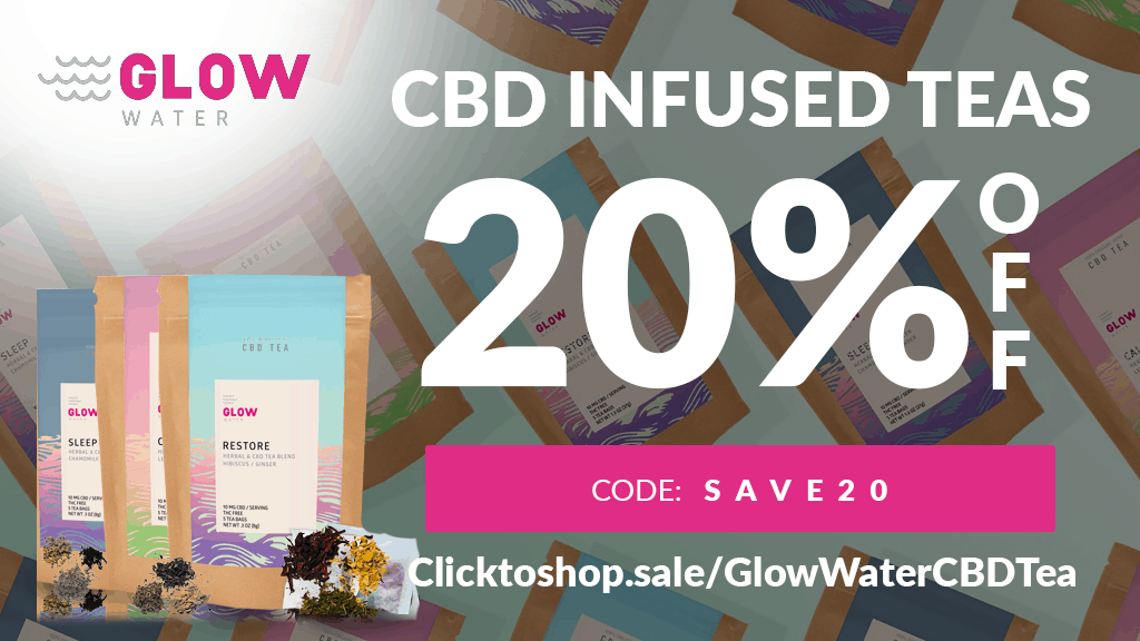 Glow Water CBD Tea Coupon Code discounts promos save on cannabis online Website