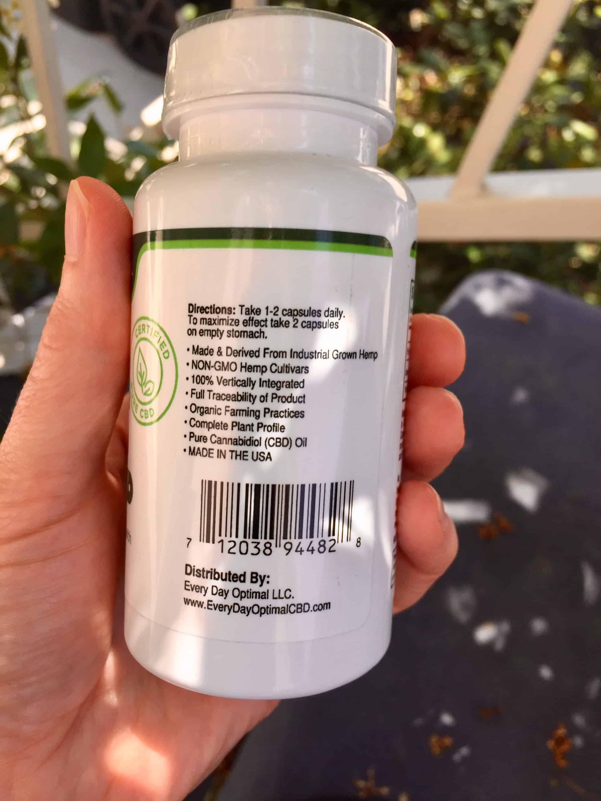 every day optimal CBD 25mg capsules save on cannabis specifications