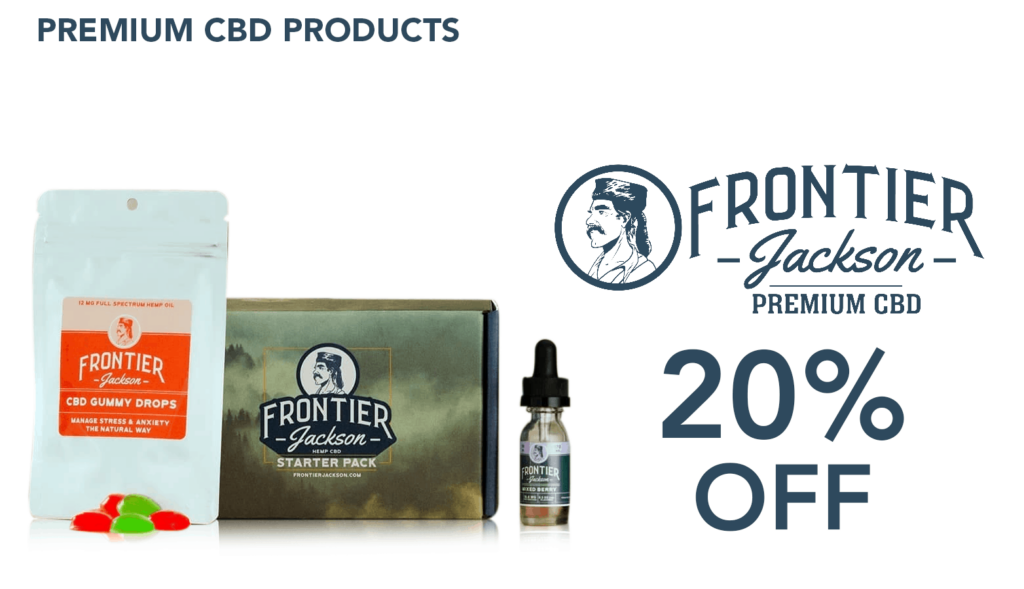 20% Off Frontier Jackson Coupon Code! Premium Cbd Products. 6 Frontierjackson.com Cbd Coupon Code Discounts Promos Save On Cannabis Online Website