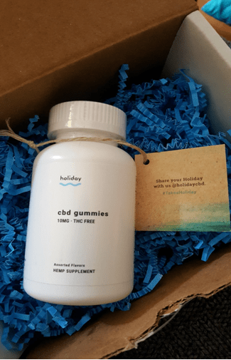 Holiday CBD gummies packaging