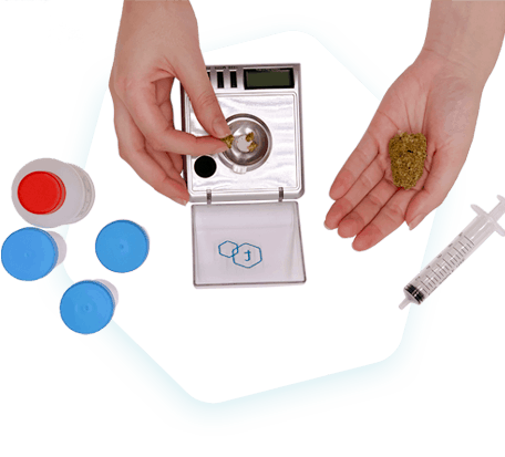 overhead view of an opened tCheck device