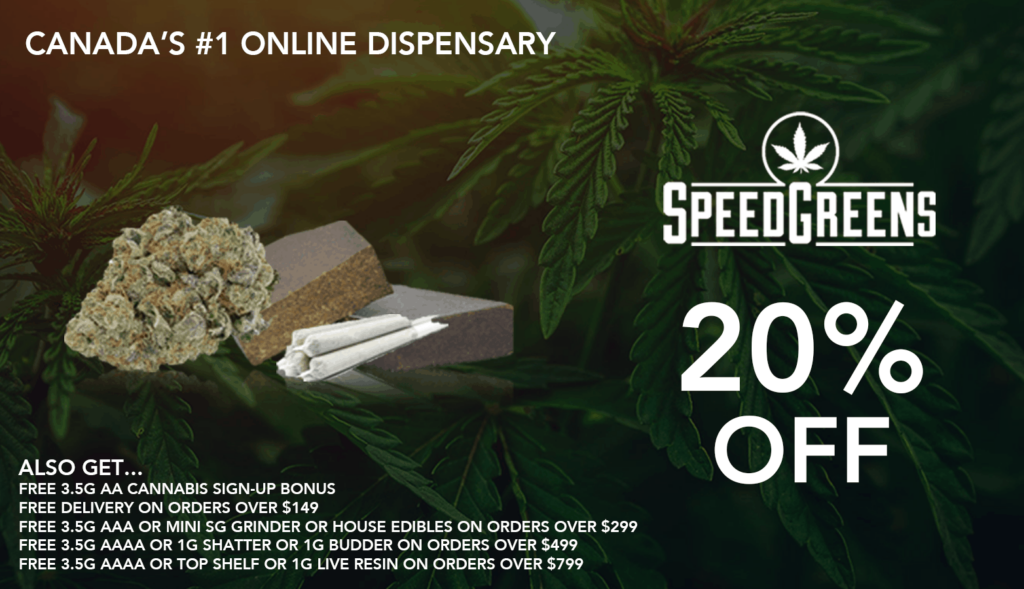 20% Off Speedgreens Canada Mail Order Cannabis