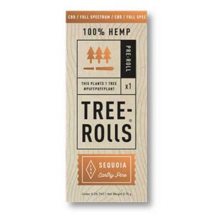 CBD.co CBD Coupon Tree Rolls Hemp Flower Rose Petal Full Spectrum Pre Roll 0.75g