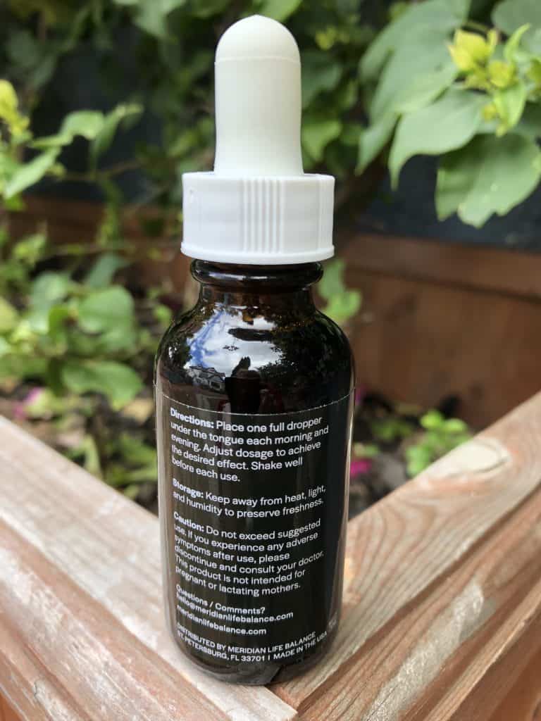 meridian life balance restoring botanical cbd tincture review save on cannabis specifications