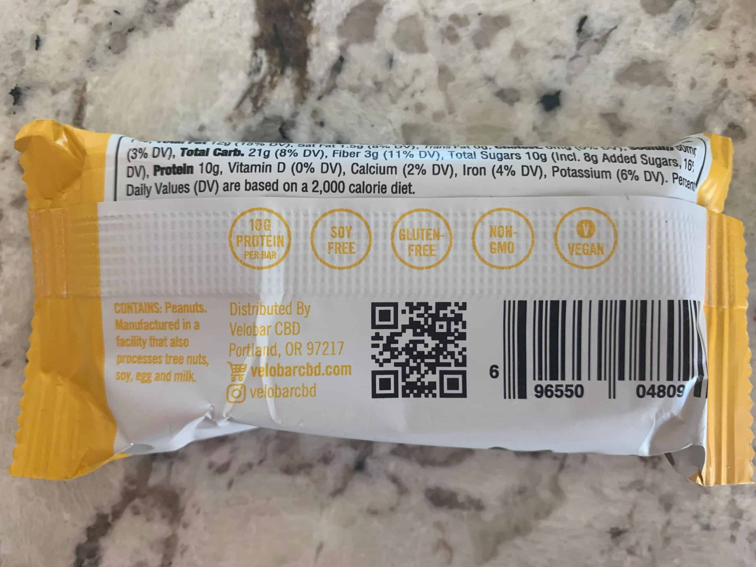 Velobar protein bar peanut butter product save on cannabis specification