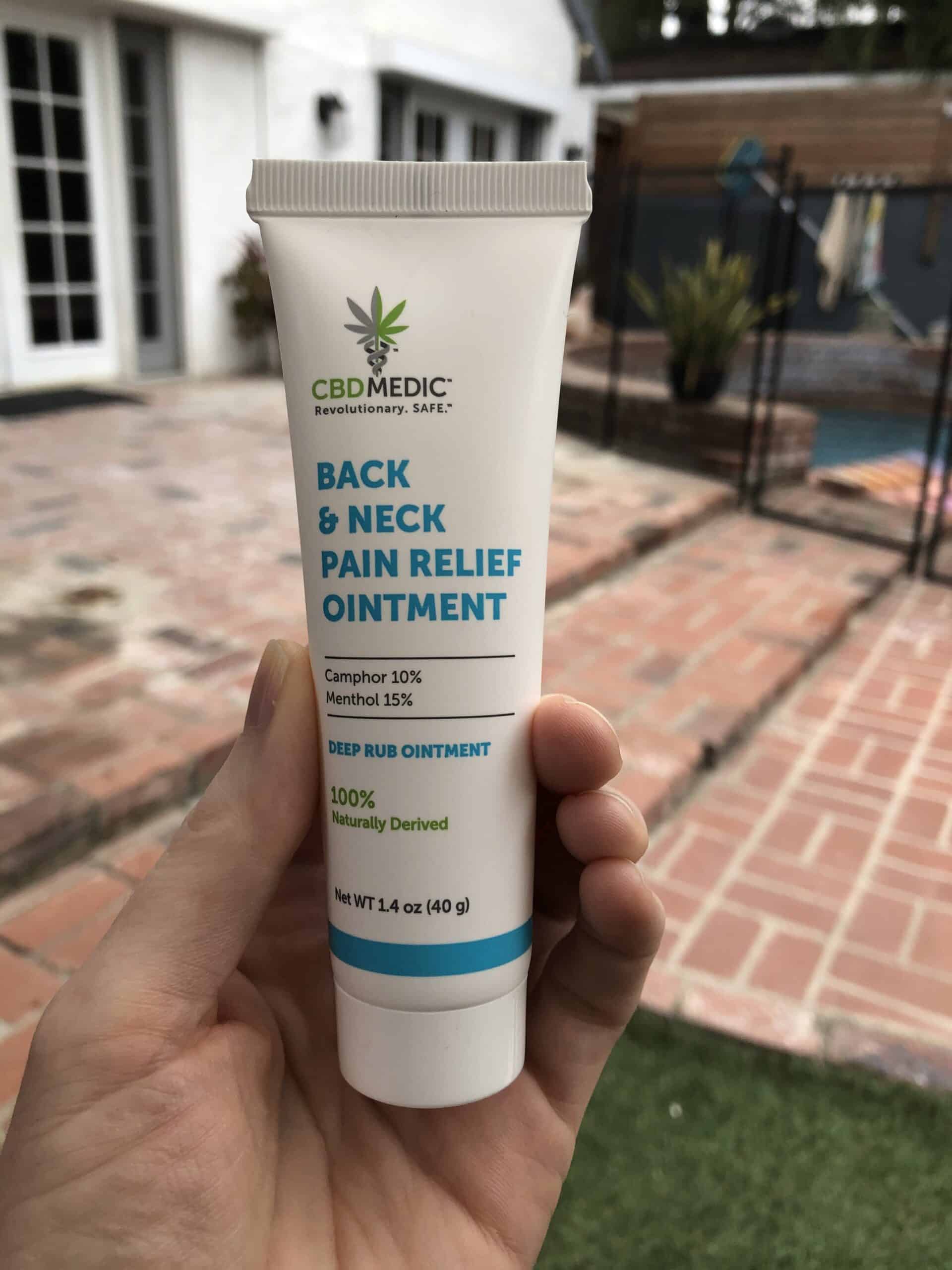 cbdmedic back and neck pain relief ointment save on cannabis beauty shot
