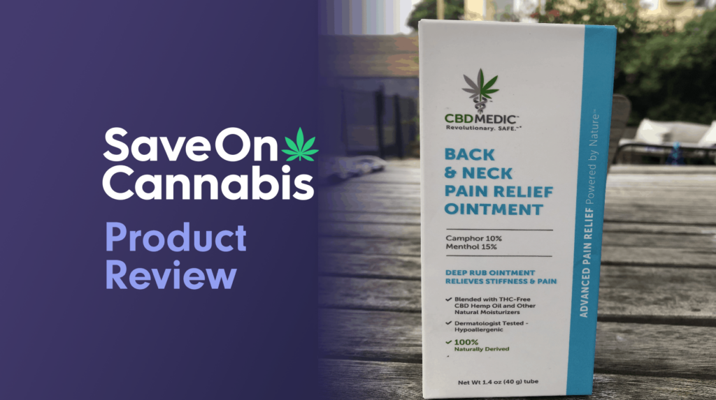Cbdmedic Back And Pain Relief Ointment Review Save On Cannabis Website