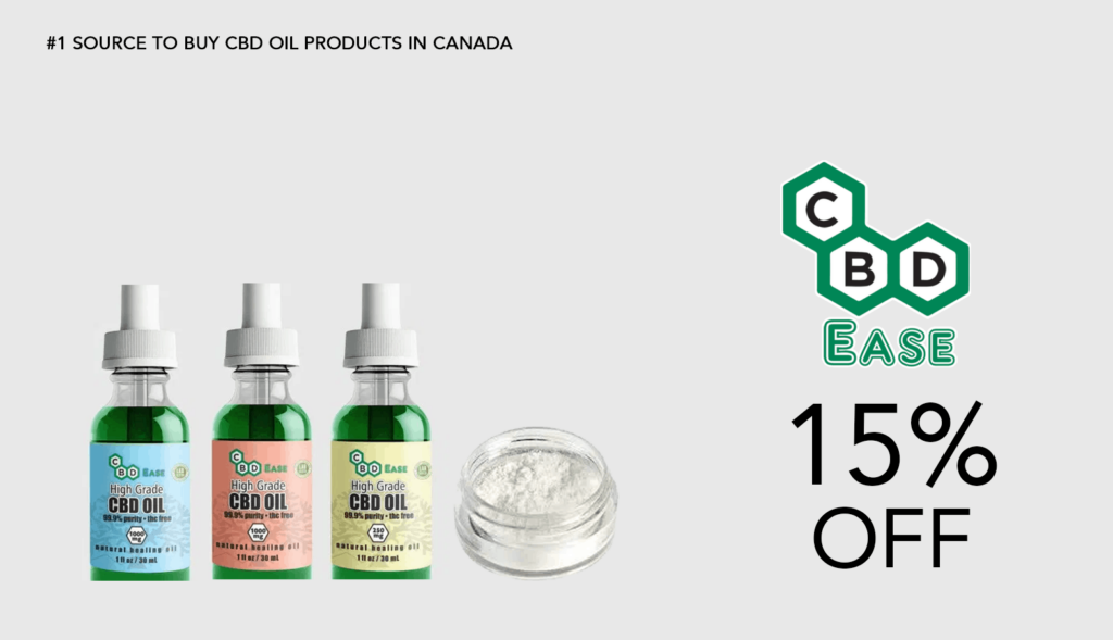 15% Off First Order Cbd Ease Coupon! 99% Pure Cbd Isolate Produced And Tested In Canada. 9 Cbd Ease Coupon Code Offer Website