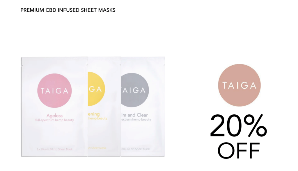 20% Off Site-Wide Taiga Cbd Exfoliating Face Masks! Skincare, Naturally. 6 Taiga Cbd Coupon Code Offer Website