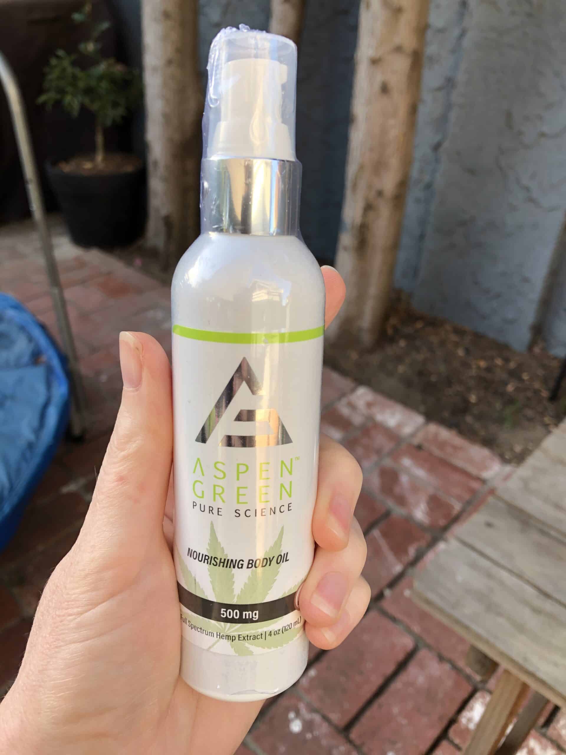 aspen green nourishing body oil save on cannabis beauty shot