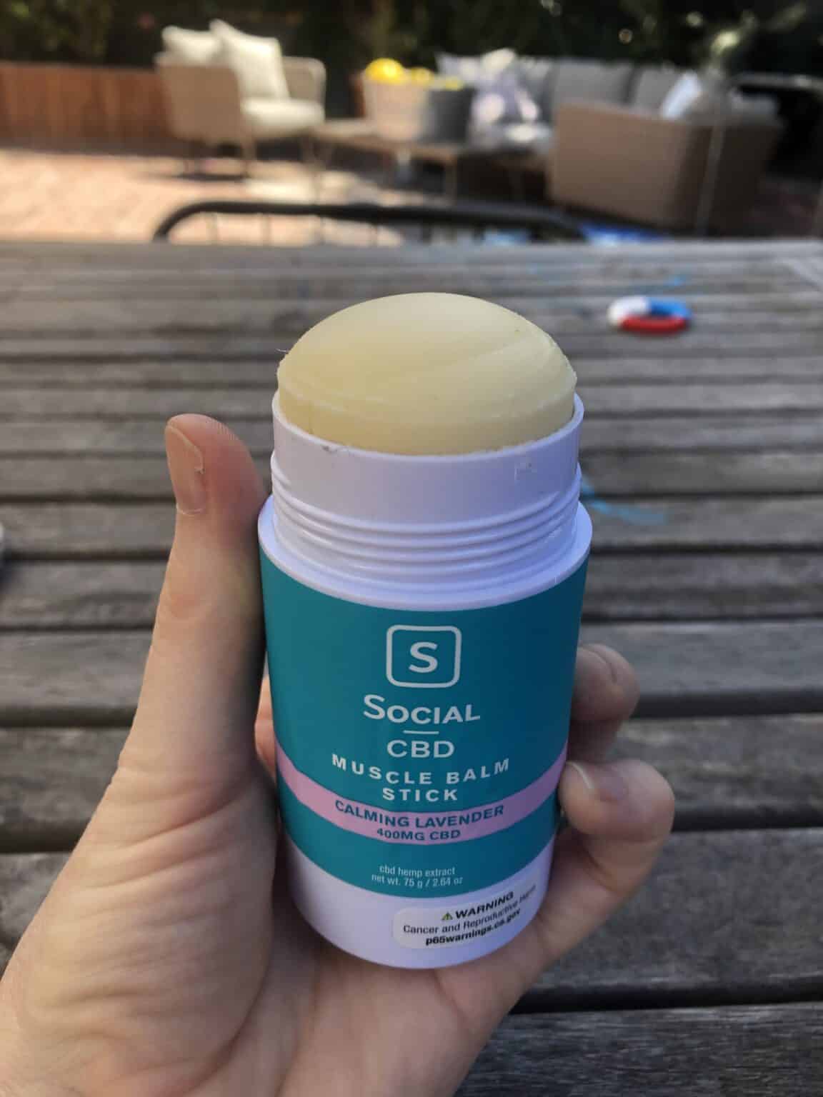 Social CBD Review Muscle Balm Stick Lavender 400mg SOC