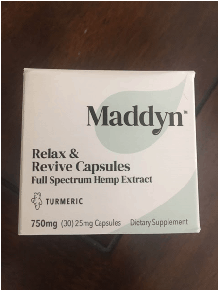 Maddyn Relax & Revive Hemp Extract Turmeric Capsules Save On Cannabis Review