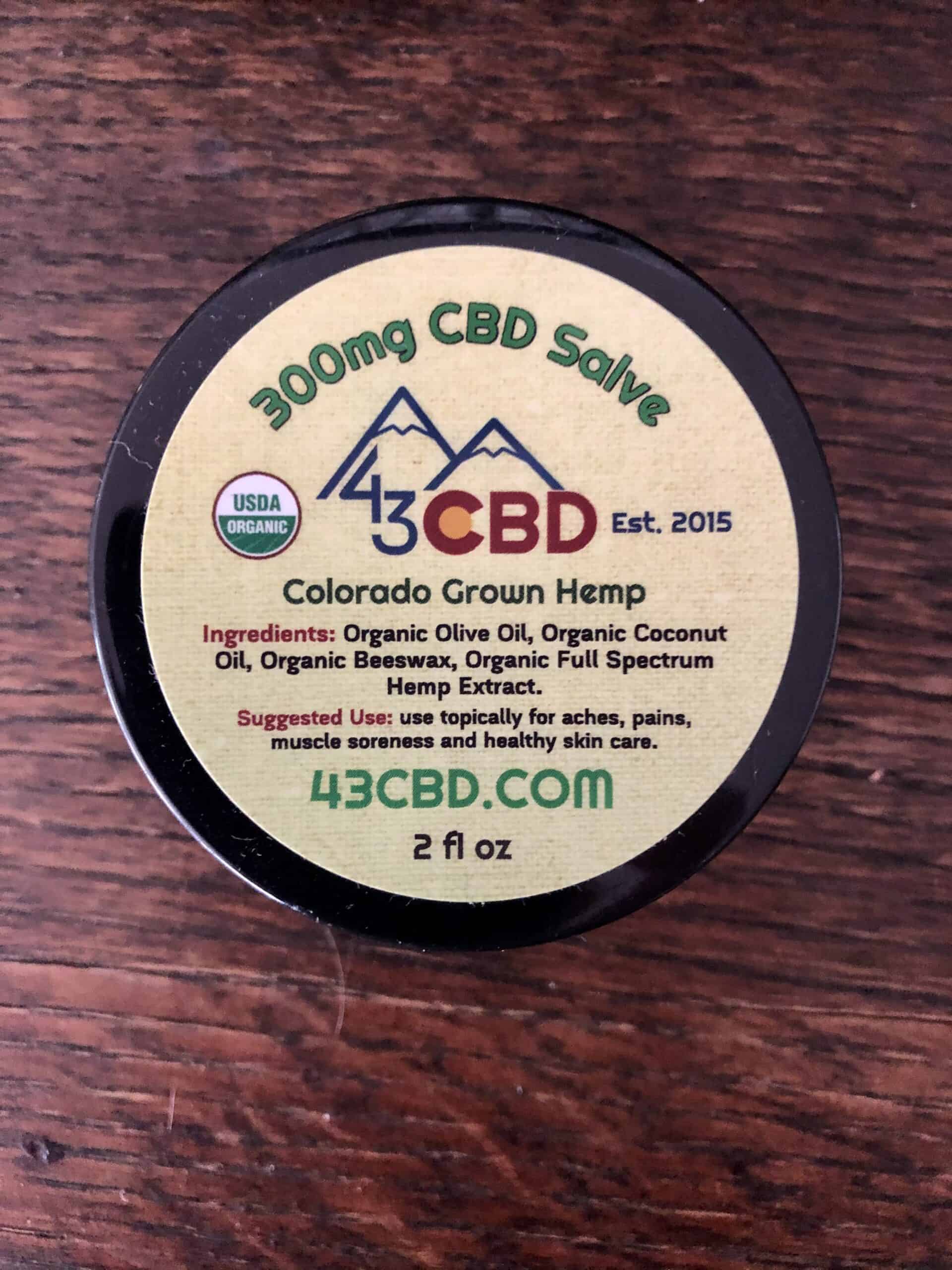 43 CBD Organic CBD Oil Salve 300mg Save On Cannabis Review