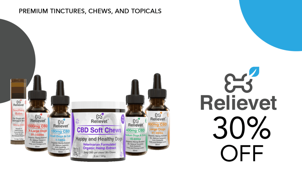 30% Off Site-Wide Relievet Coupon! Cbd For Pets: Premium Tinctures, Chews, And Topicals. 1 Relievet Inc Cbd Coupon Code Offer Website