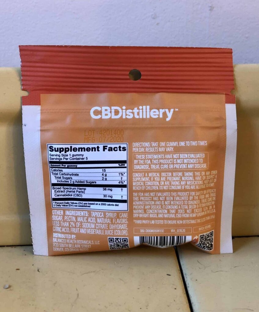 CBDistillery Relax Gummies Tropical Fruit Save On Cannabis Review Specifications