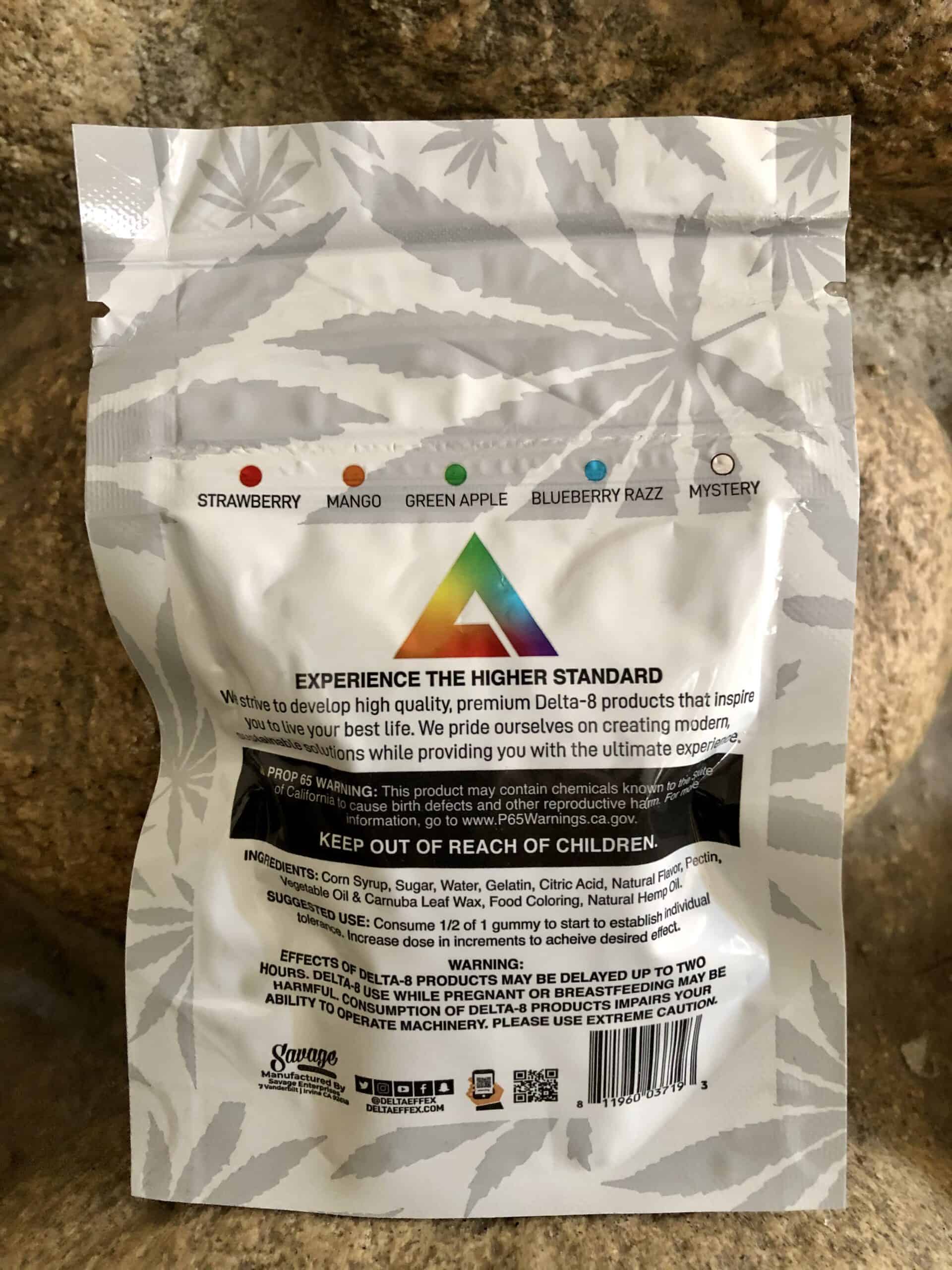 Delta Effex Rainbow Pack Premium Delta 8 THC Gummies Save On Cannabis Review Specifications