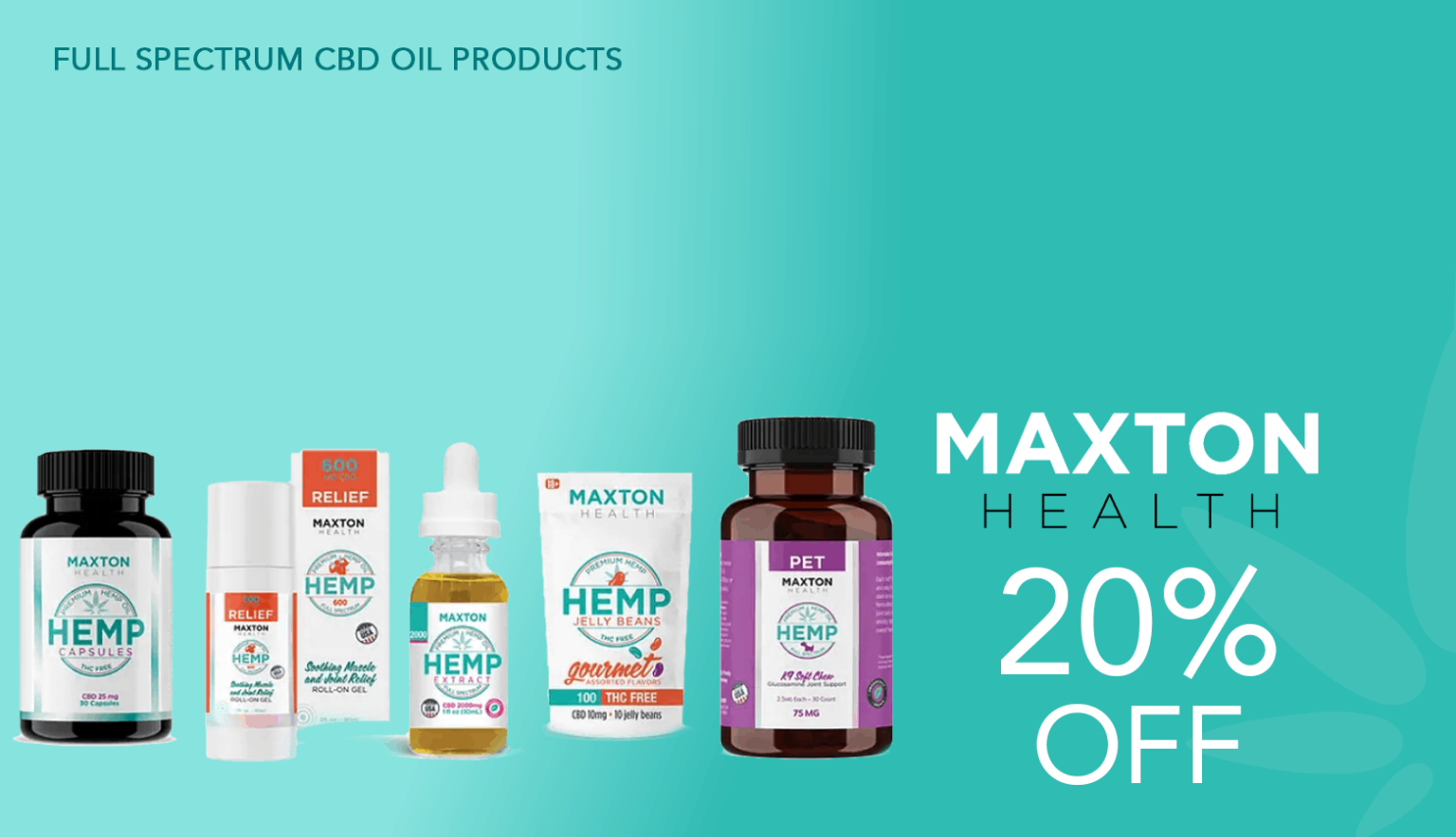 Save money with Maxton Health coupon codes! CBD online.