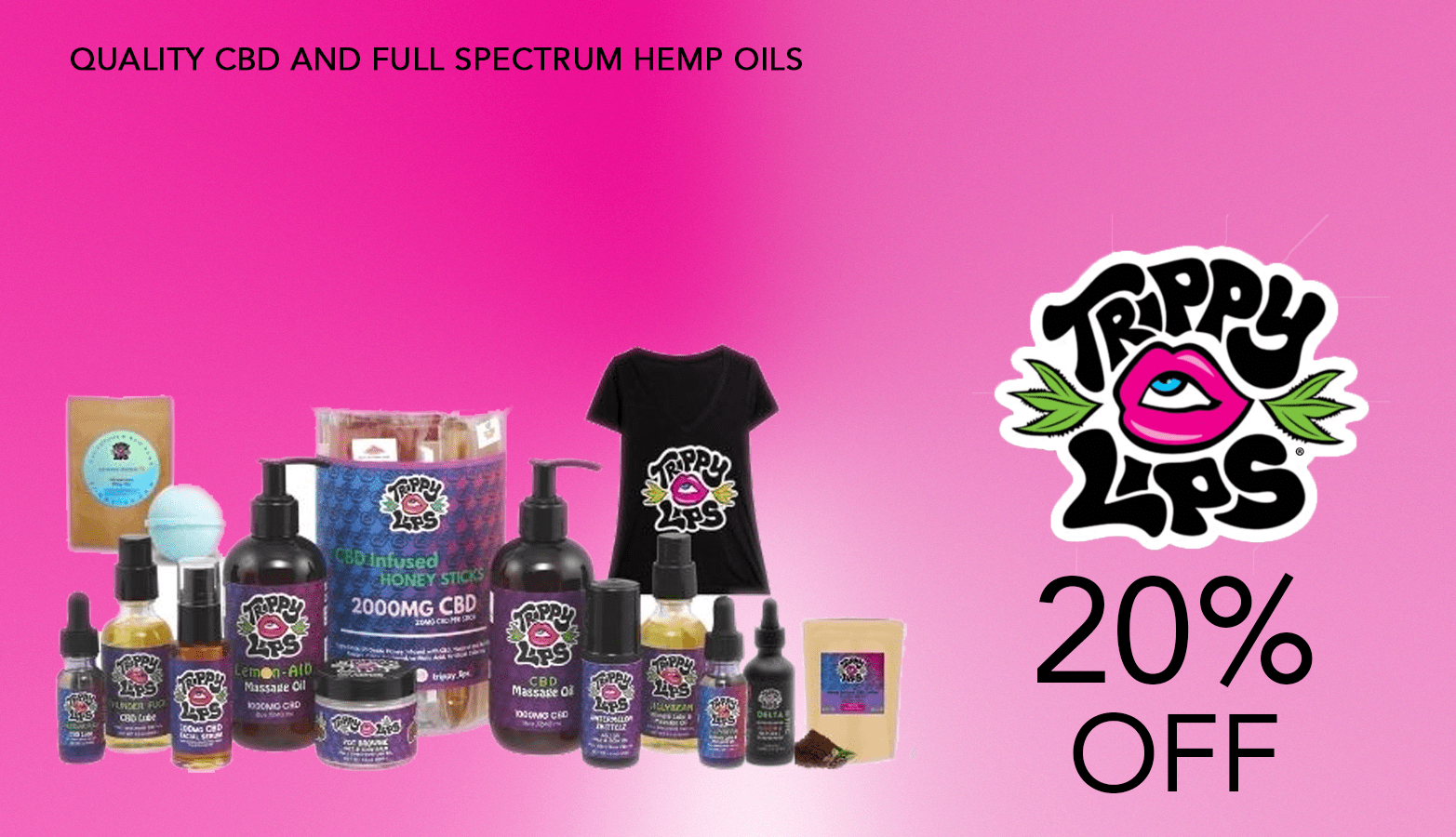 Trippy Lips CBD Coupon Code 20 percentage
