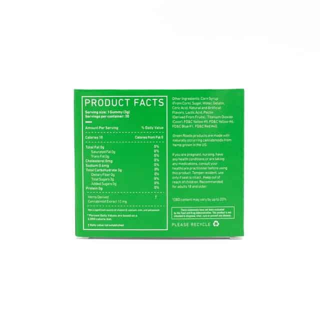 Green Roads CBD Relax Bears - Product Facts