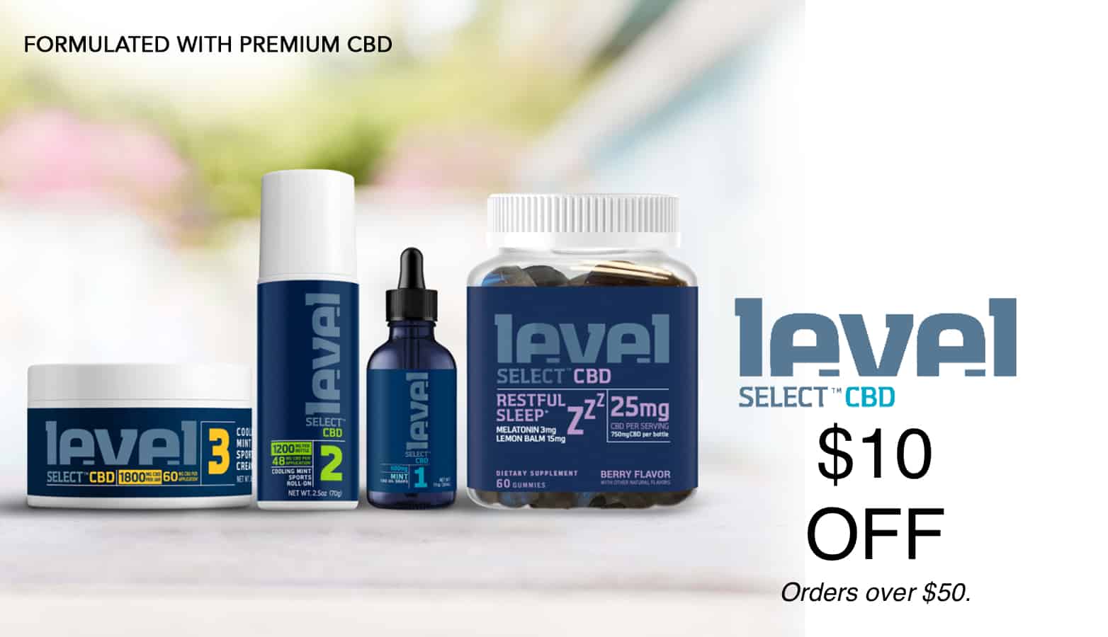 Level Select CBD Promo code for $10 Off
