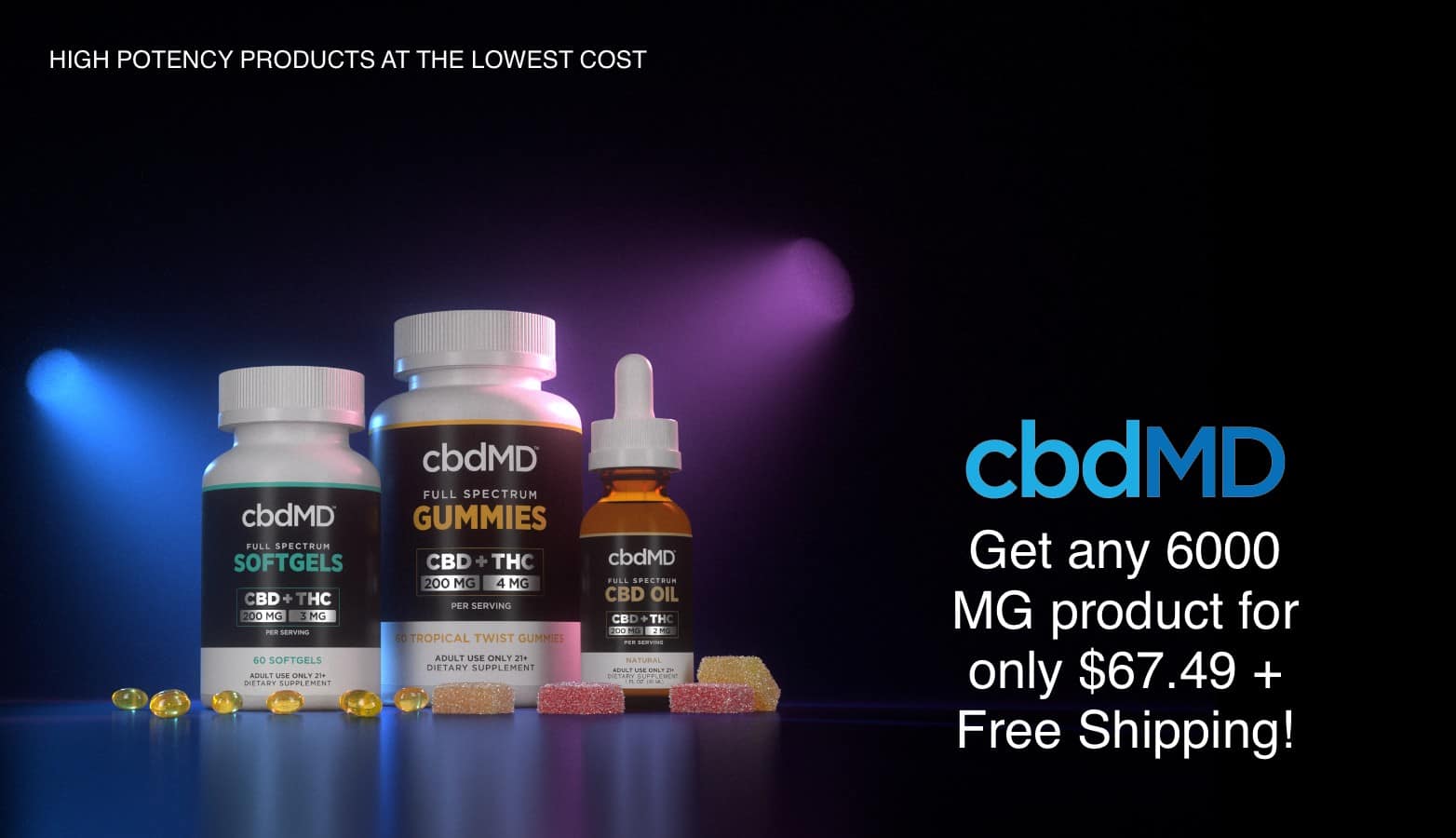 cbdMD discount code for 6000mg CBD and THC