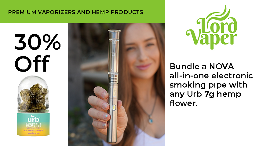 Black Friday 30% Off Bundle Of Nova Electronic Smoking Pipe And Urb Hemp Flower! At Lord Vaper. - Image - Soc Lvp Nova All In One Electronic Smoking Pipe Urb Hemp Flower 30Off