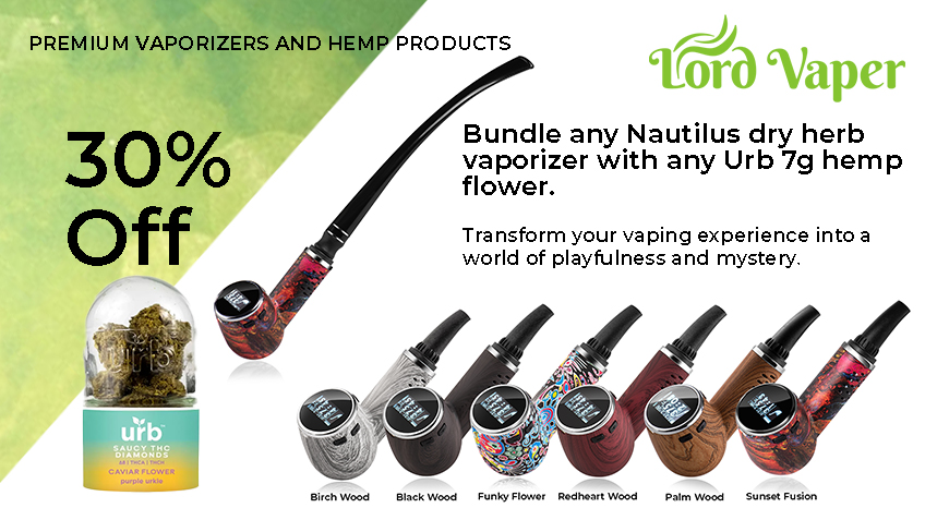 30% Off Nautilus Sherlock-Style Dry Herb Vaporizer And Urb 7G Hemp Flower! - Image - Soc Lvp Nautilus Urb Hemp Flower 30Off