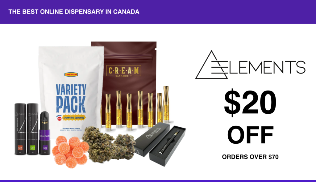 $20 Off Your Purchase Over $70 At Your Elements! Thc Delivered In Canada. 4 Your Elements Coupon Code - Canada Dispensary